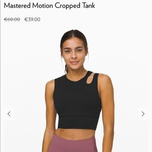 ISO: Mastered Motion Cropped Tank Lululemon